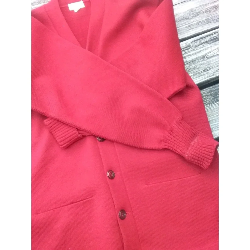 VTG CARL COERS Varsity Wool 44 Men's Letterman Red Cardigan 1950-1960s Ole Miss
